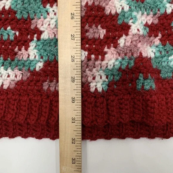 Vintage 70s Handmade Sweater Granny Geometric Multicolored 2XL Afghan Style - Picture 5 of 7